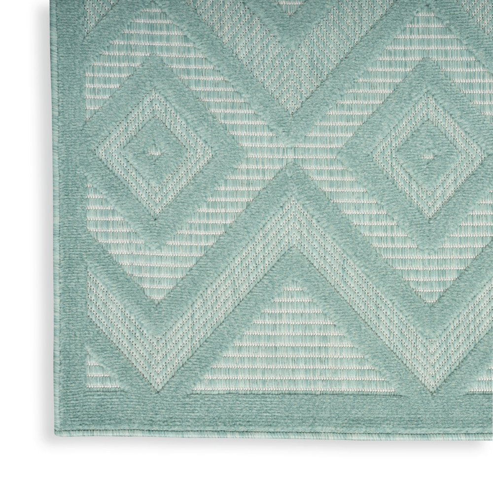 7' X 10' Aqua Indoor Outdoor Area Rug