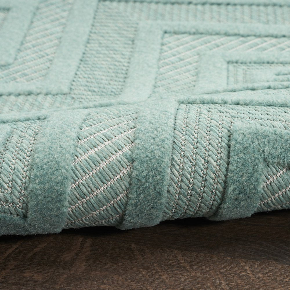 7' X 10' Aqua Indoor Outdoor Area Rug