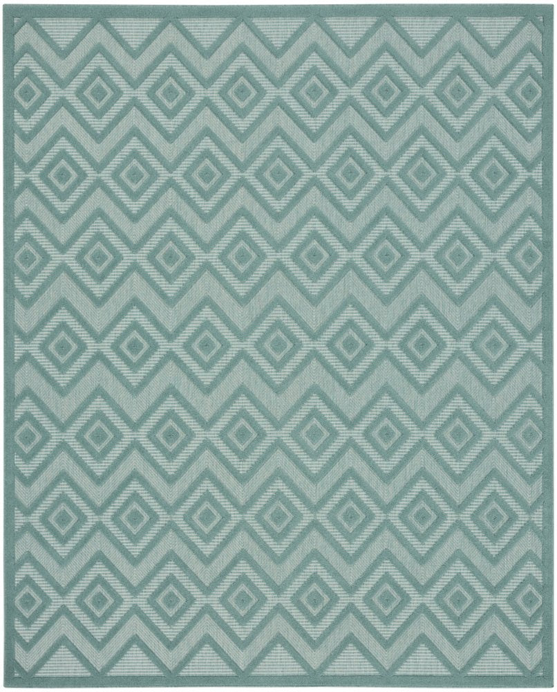 7' X 10' Aqua Indoor Outdoor Area Rug