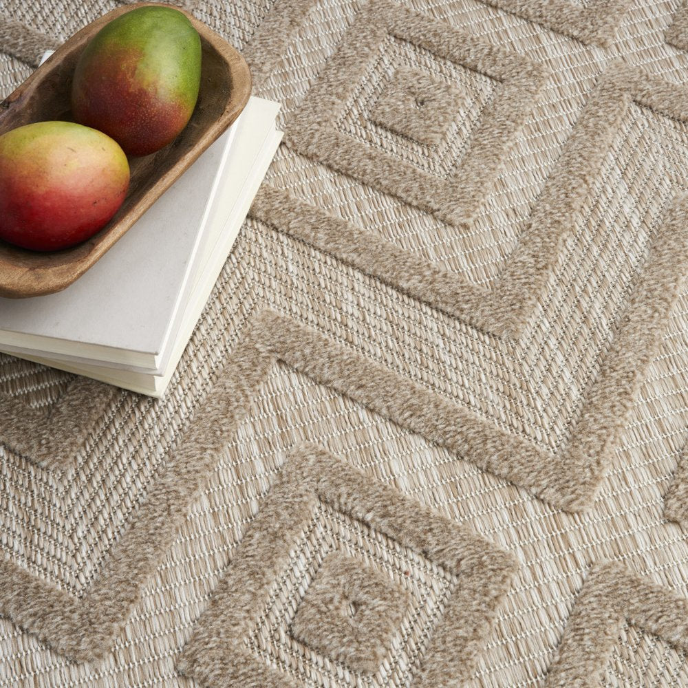 8' X 10' Cream Indoor Outdoor Area Rug