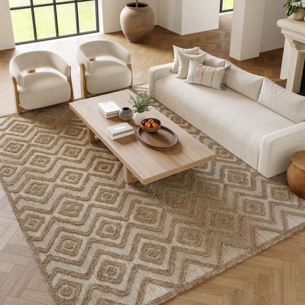 8' X 10' Cream Indoor Outdoor Area Rug