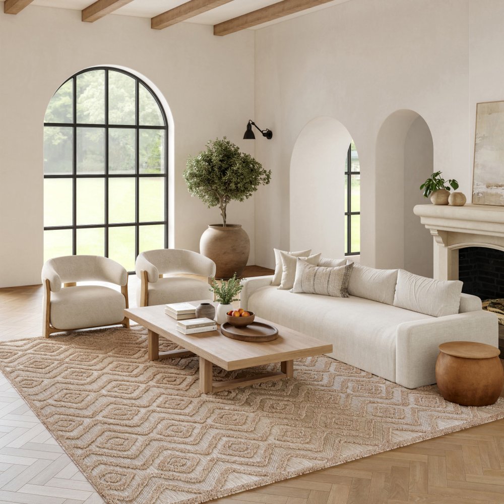 9' X 12' Beige Indoor Outdoor Area Rug