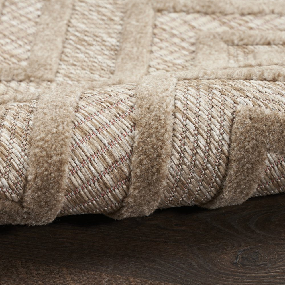 9' X 12' Beige Indoor Outdoor Area Rug