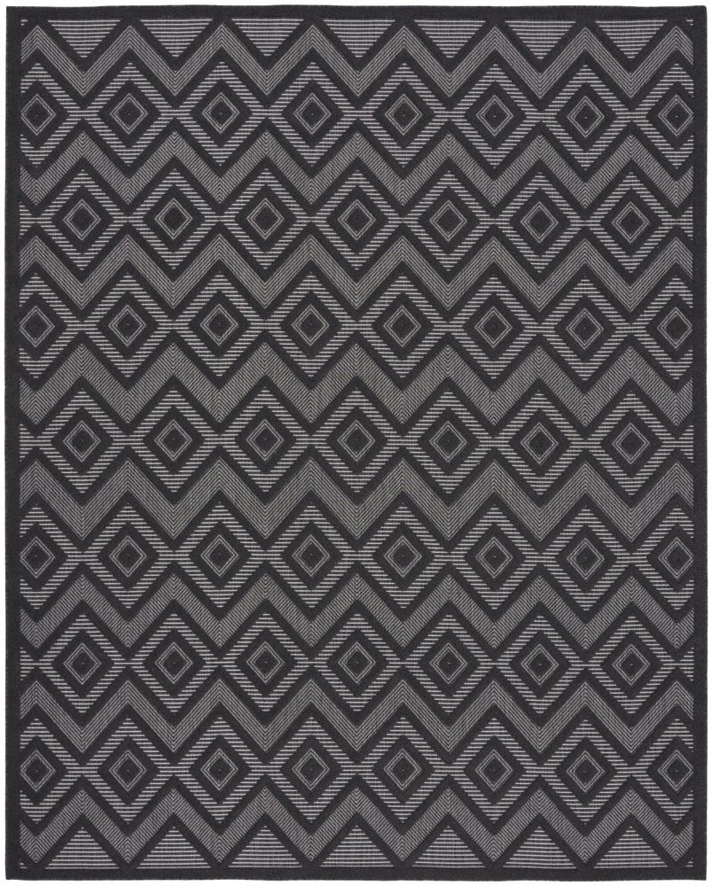 9' X 12' Charcoal And Gray Indoor Outdoor Area Rug