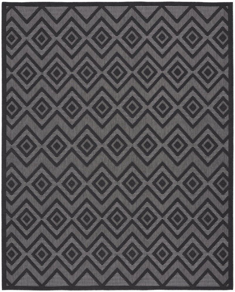 8' X 10' Black Indoor Outdoor Area Rug