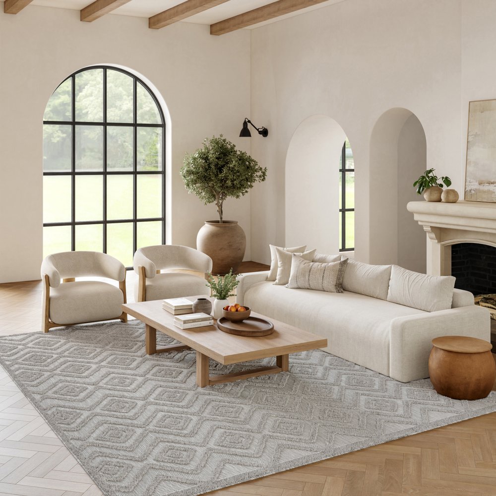 9' X 12' Gray And Silver Indoor Outdoor Area Rug
