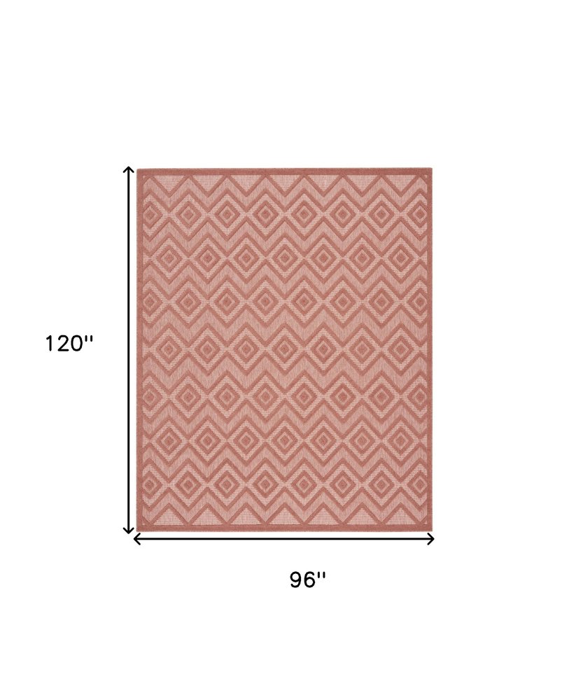 8' X 10' Orange Indoor Outdoor Area Rug