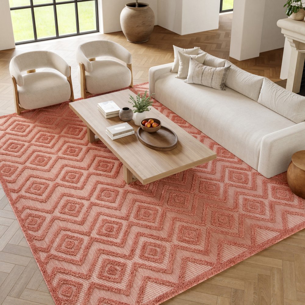 8' X 10' Orange Indoor Outdoor Area Rug