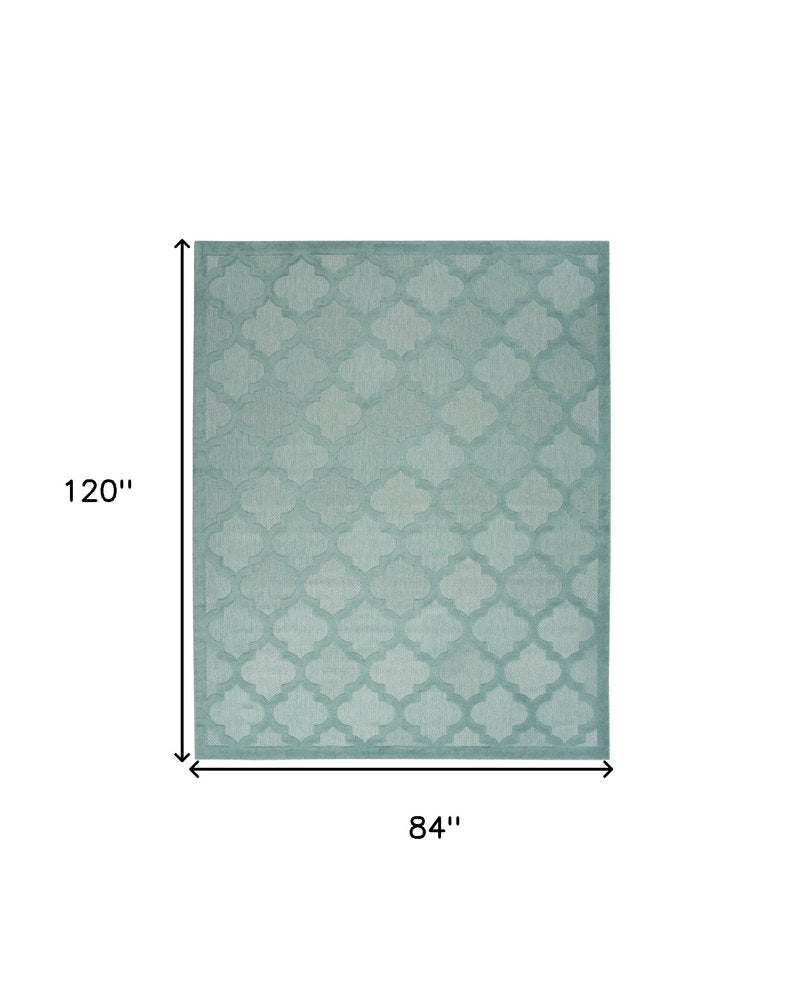8' X 10' Aqua Indoor Outdoor Area Rug