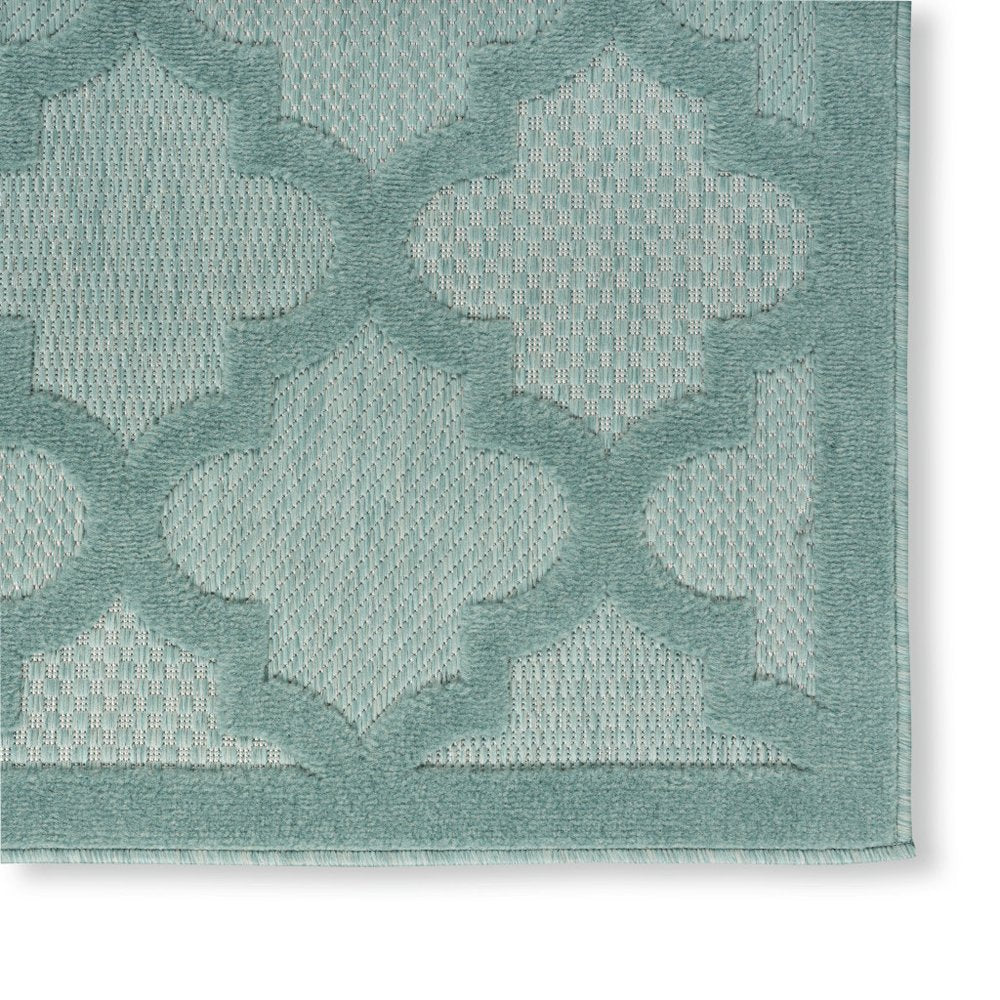 8' X 10' Aqua Indoor Outdoor Area Rug