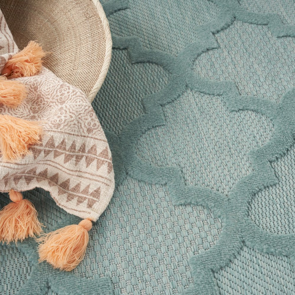 8' X 10' Aqua Indoor Outdoor Area Rug