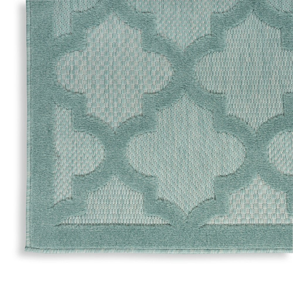 9' X 12' Aqua Indoor Outdoor Area Rug