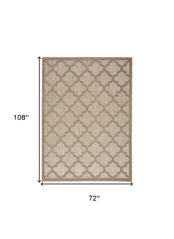 8' X 10' Beige Indoor Outdoor Area Rug