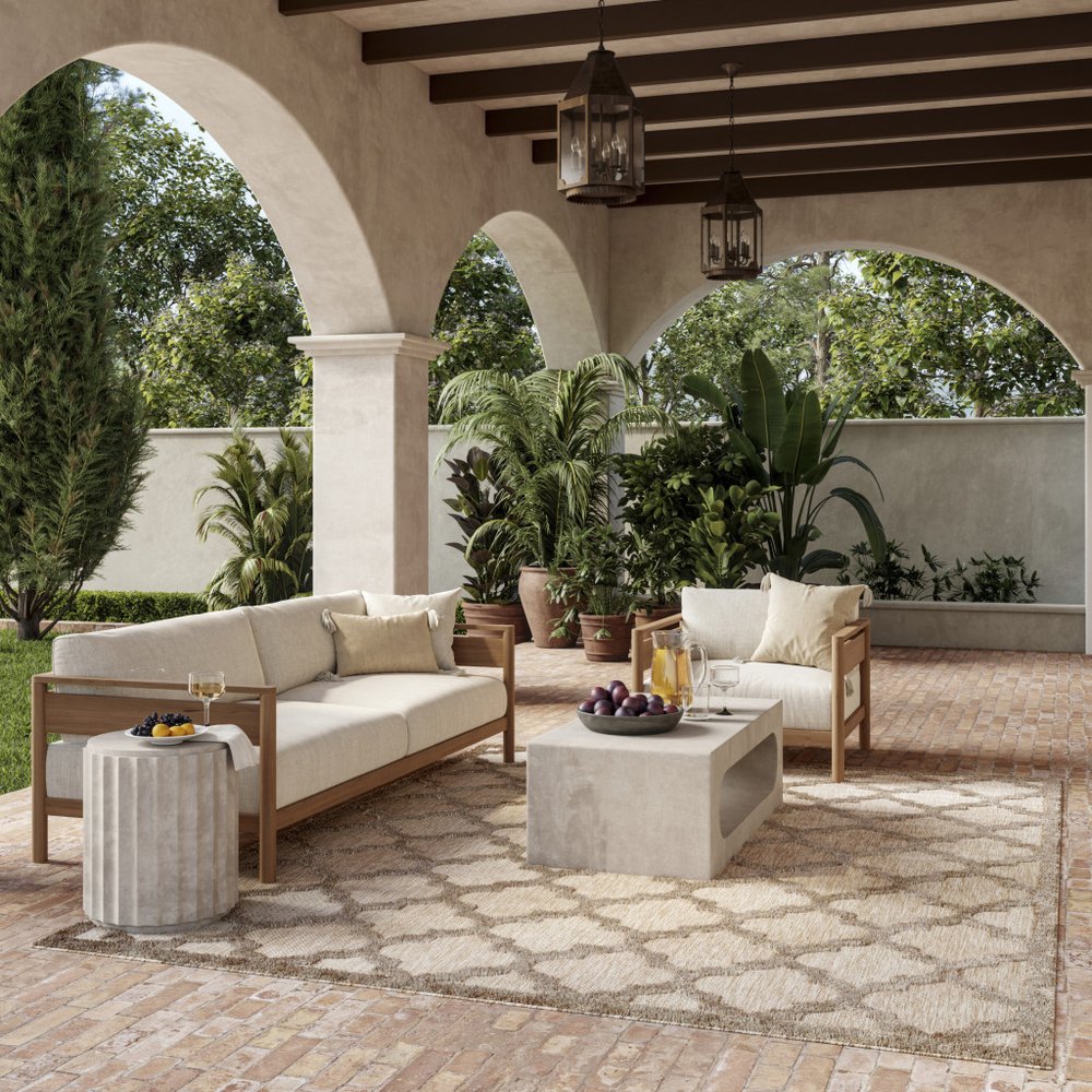 8' X 10' Beige Indoor Outdoor Area Rug