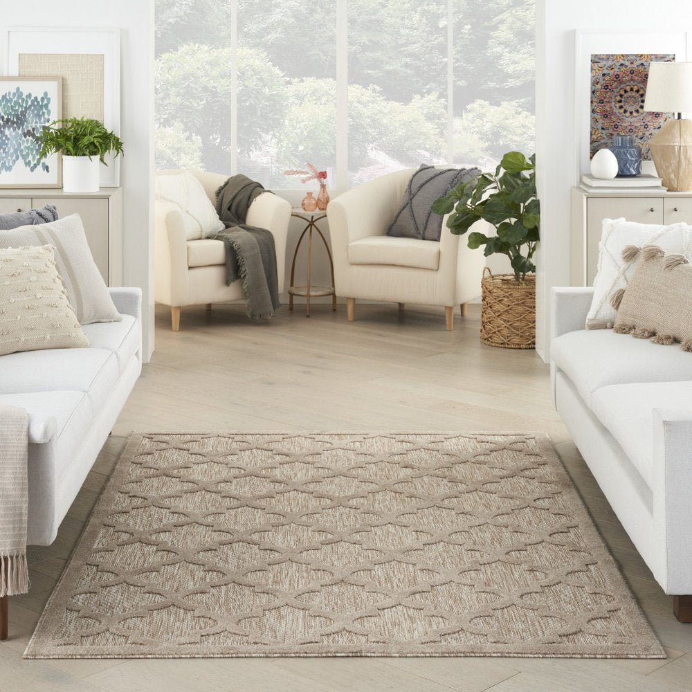 8' X 10' Beige Indoor Outdoor Area Rug