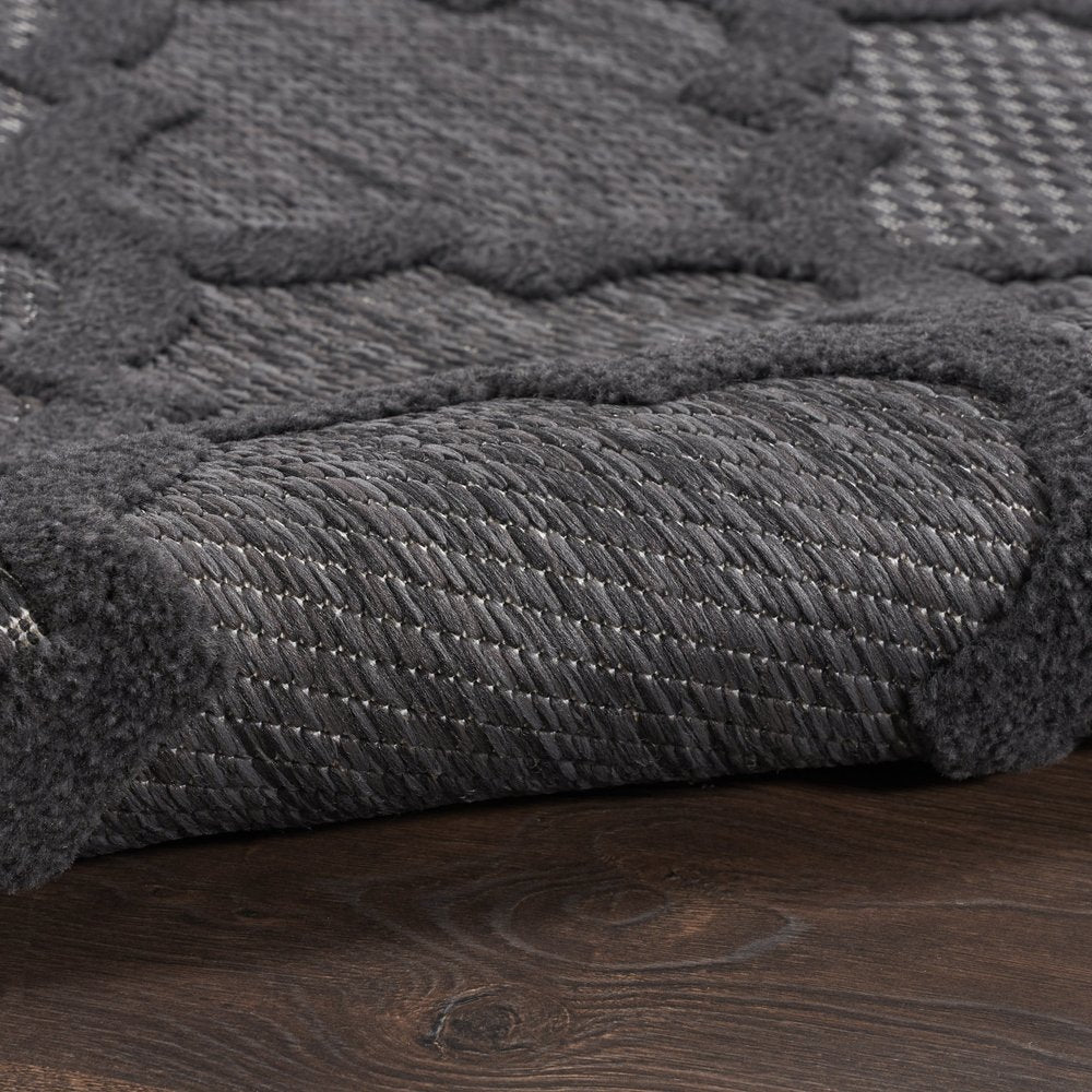 8' X 10' Black Indoor Outdoor Area Rug