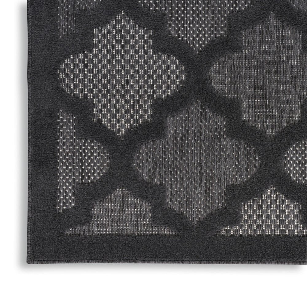 8' X 10' Black Indoor Outdoor Area Rug