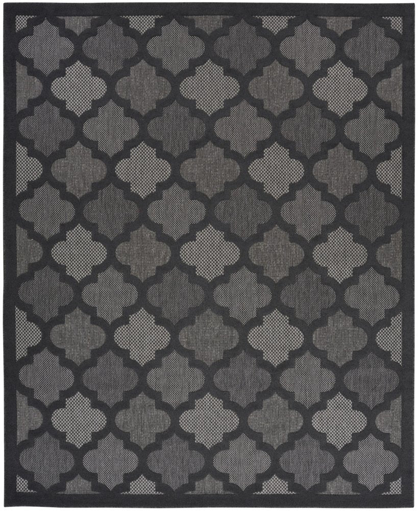 9' X 12' Charcoal And Gray Indoor Outdoor Area Rug