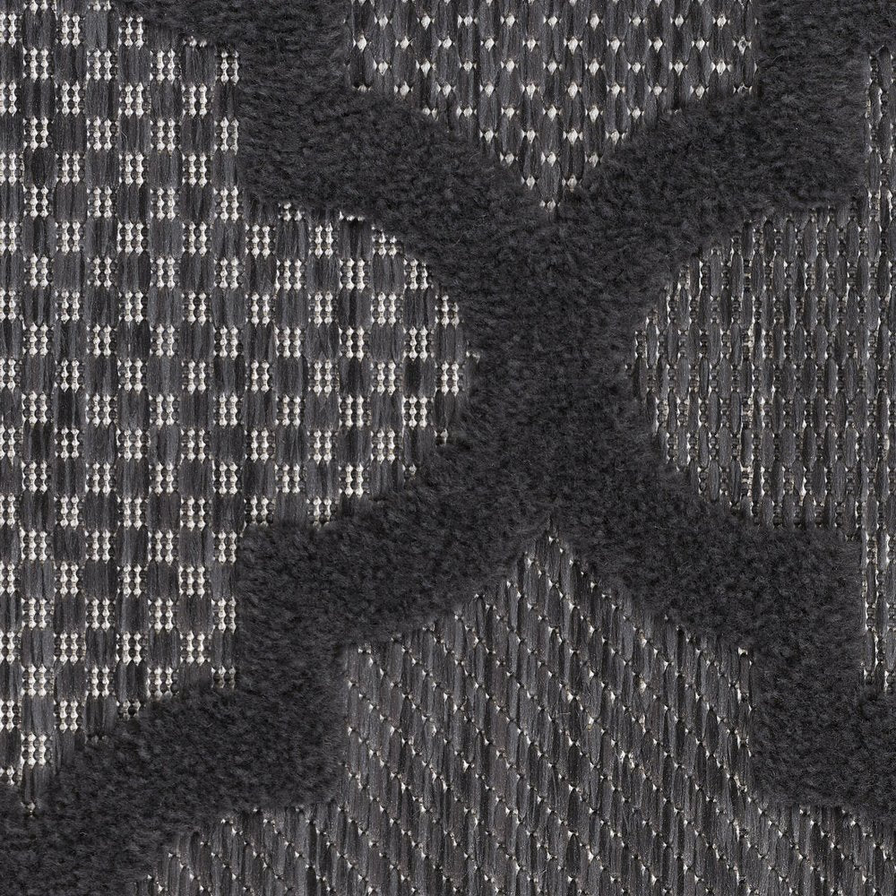 9' X 12' Charcoal And Gray Indoor Outdoor Area Rug