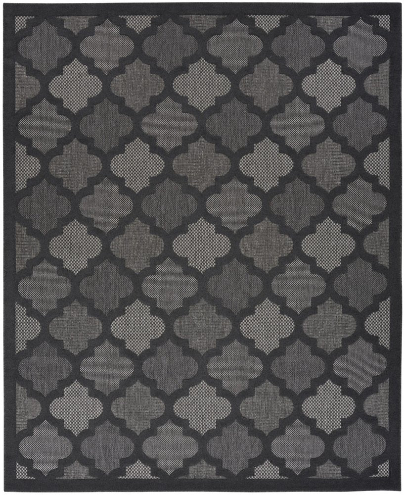 9' X 12' Charcoal And Gray Indoor Outdoor Area Rug
