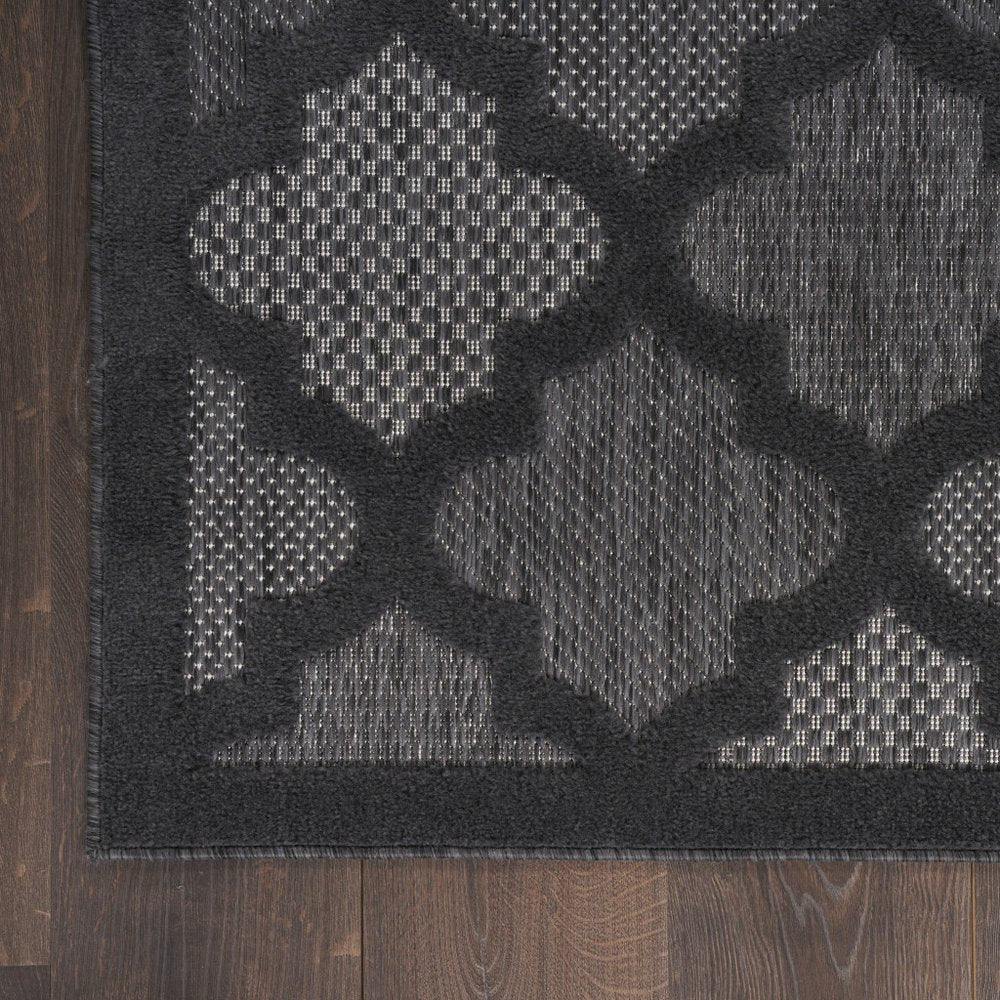 8' X 10' Black Indoor Outdoor Area Rug