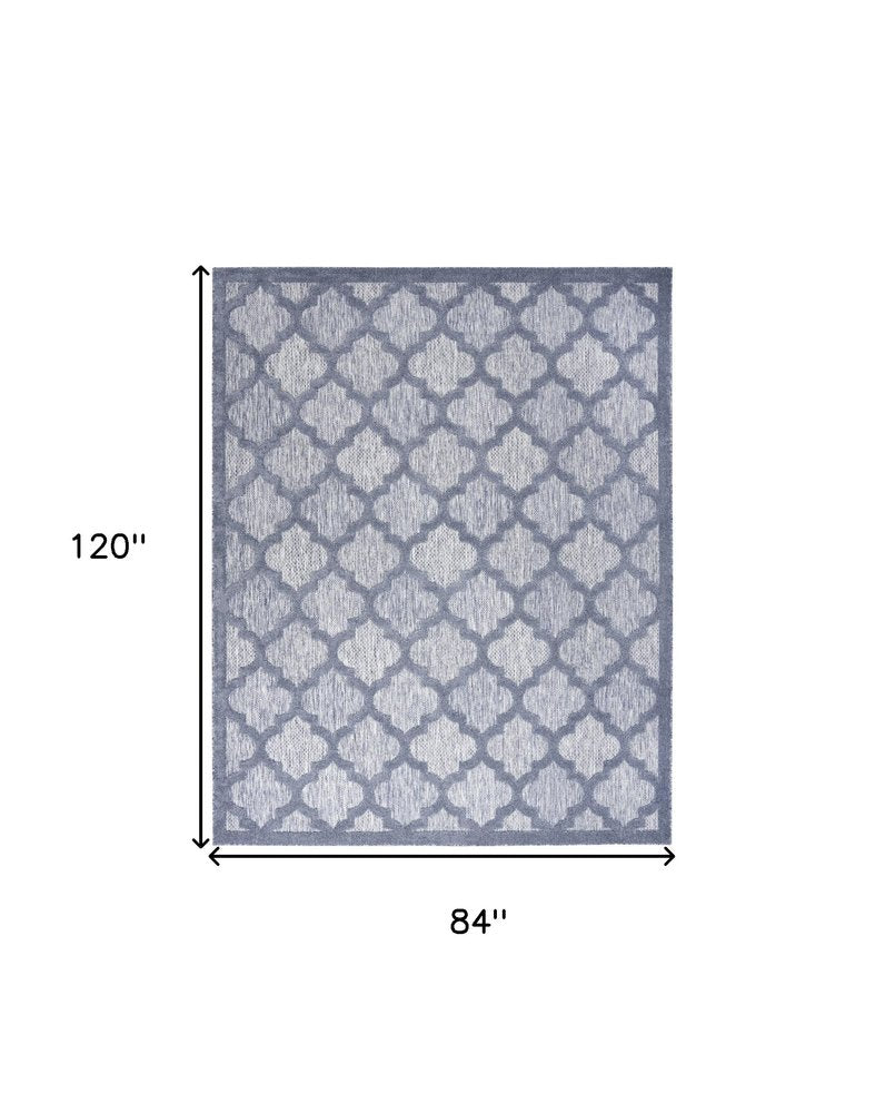 8' X 10' Blue Indoor Outdoor Area Rug