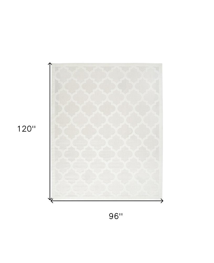8' X 10' Cream Indoor Outdoor Area Rug