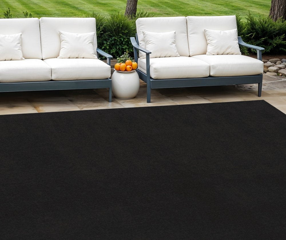8' X 11' Black Indoor Outdoor Area Rug