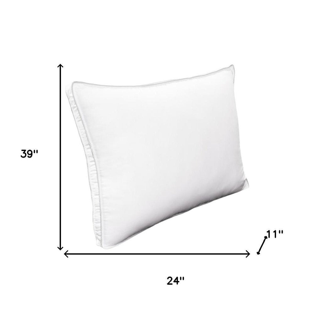 Set of Two Microfiber Down Alternative Medium Hypoallergenic King Size Bed Pillows