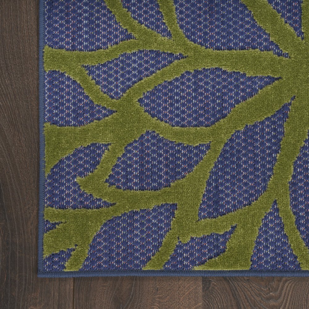 4' X 6' Blue Yellow and Green Indoor Outdoor Area Rug