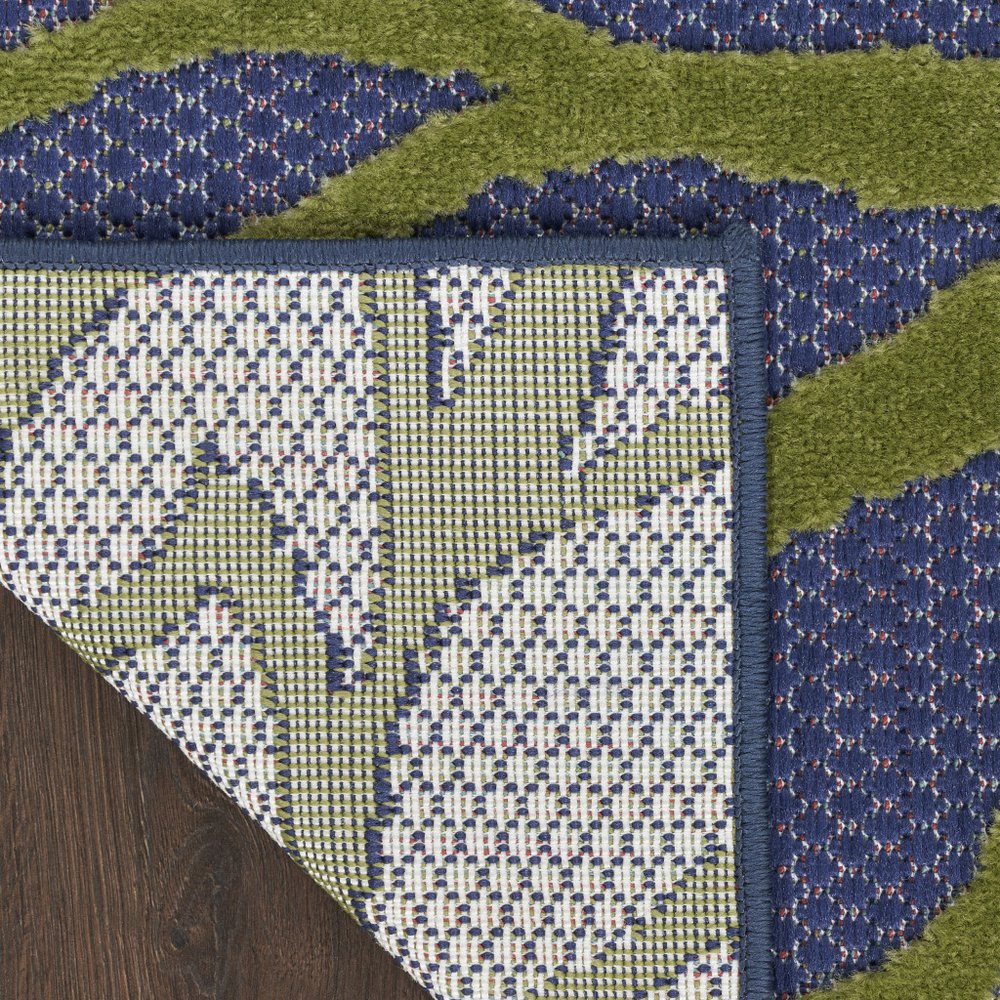 4' X 6' Blue Yellow and Green Indoor Outdoor Area Rug