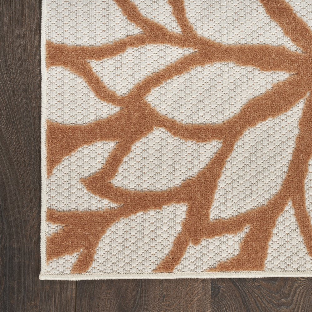 5' X 7' Ivory Green And Blue Indoor Outdoor Area Rug