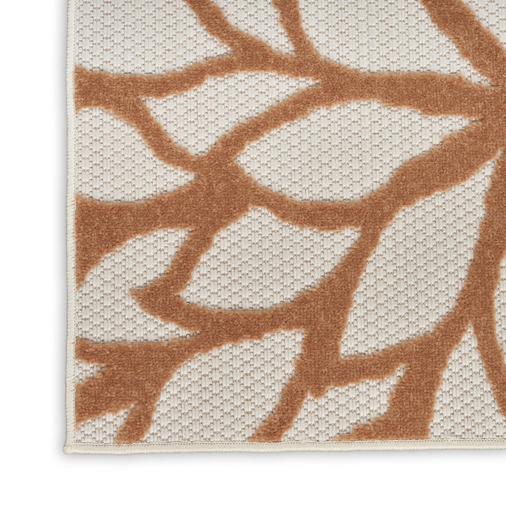 5' X 7' Ivory Green And Blue Indoor Outdoor Area Rug