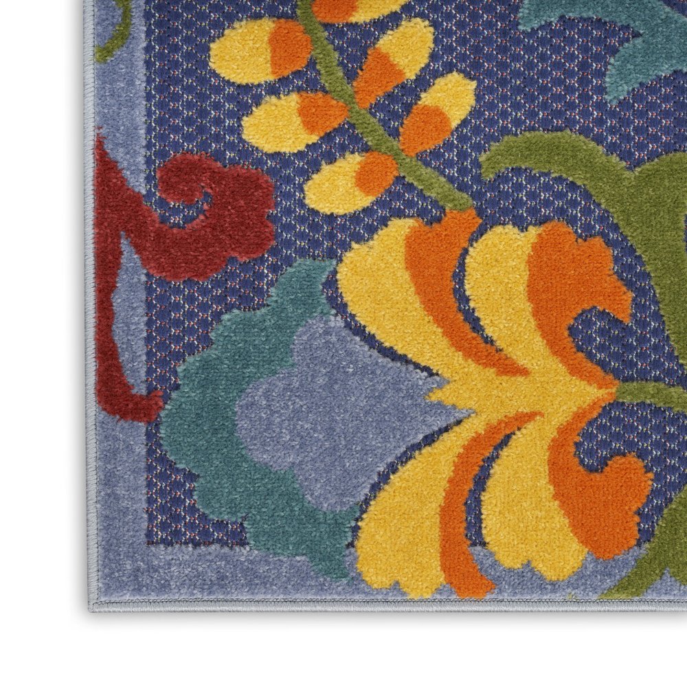 6' X 9' Blue Yellow And Green Indoor Outdoor Area Rug