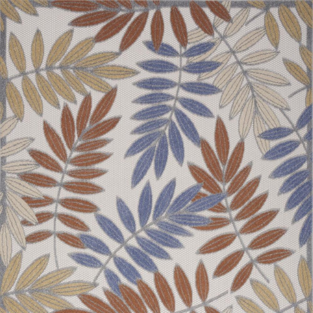 4' X 6' Blue Indoor Outdoor Area Rug