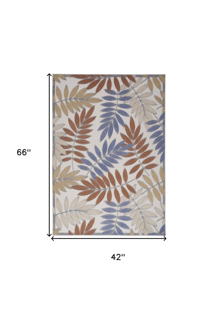 4' X 6' Blue Indoor Outdoor Area Rug
