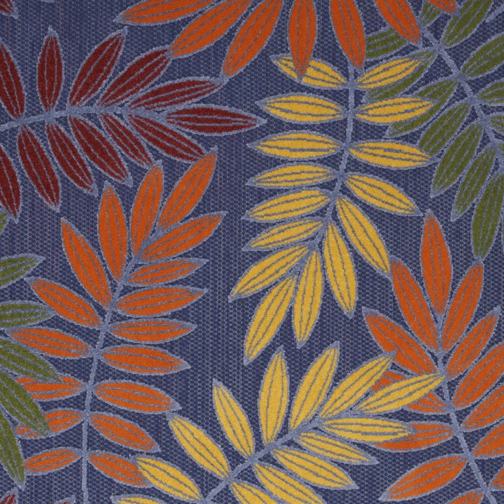 4' X 6' Orange Green And Blue Indoor Outdoor Area Rug