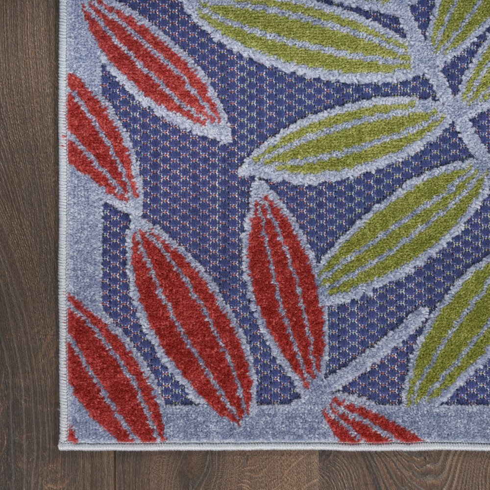 6' X 9' Orange Green And Blue Indoor Outdoor Area Rug