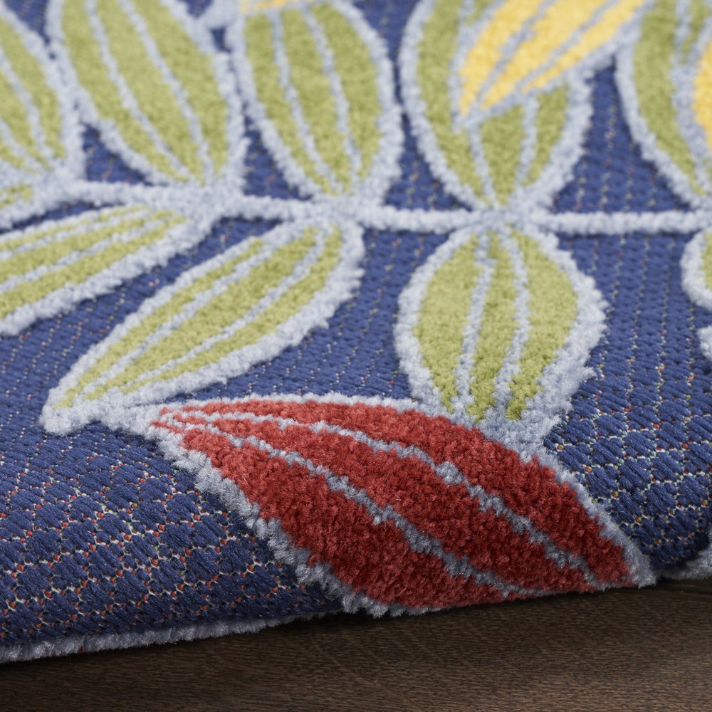 6' X 9' Orange Green And Blue Indoor Outdoor Area Rug