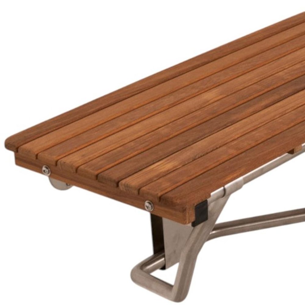 14" X 30" Brown Teak Rectangular Shower Bench