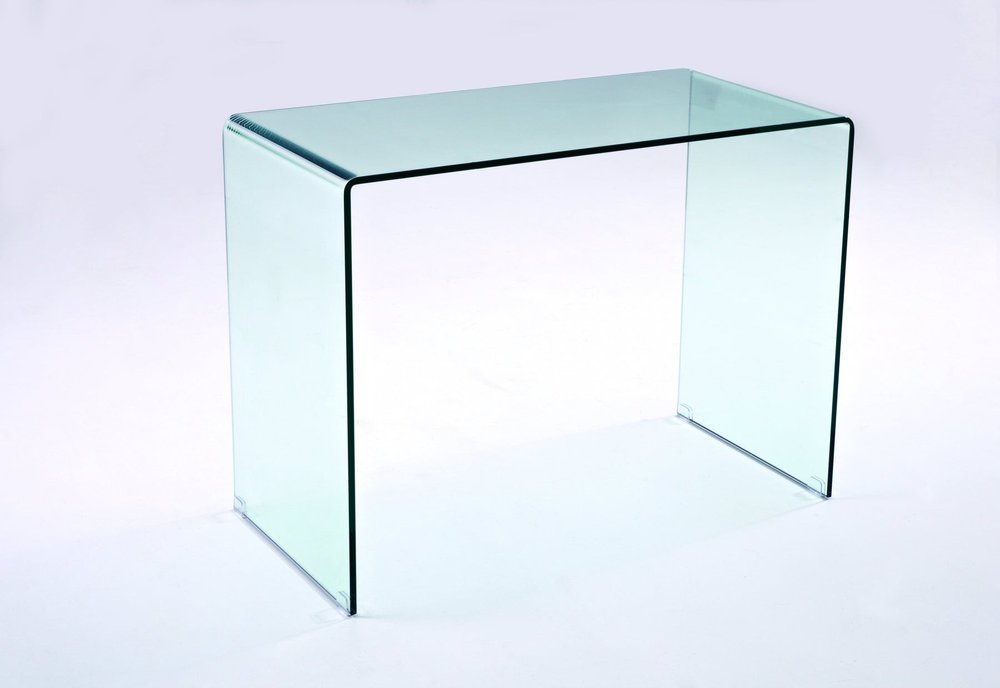 43" Clear Glass Computer Desk