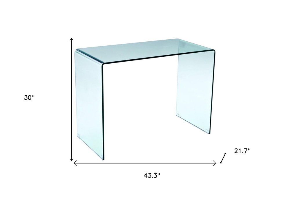 43" Clear Glass Computer Desk