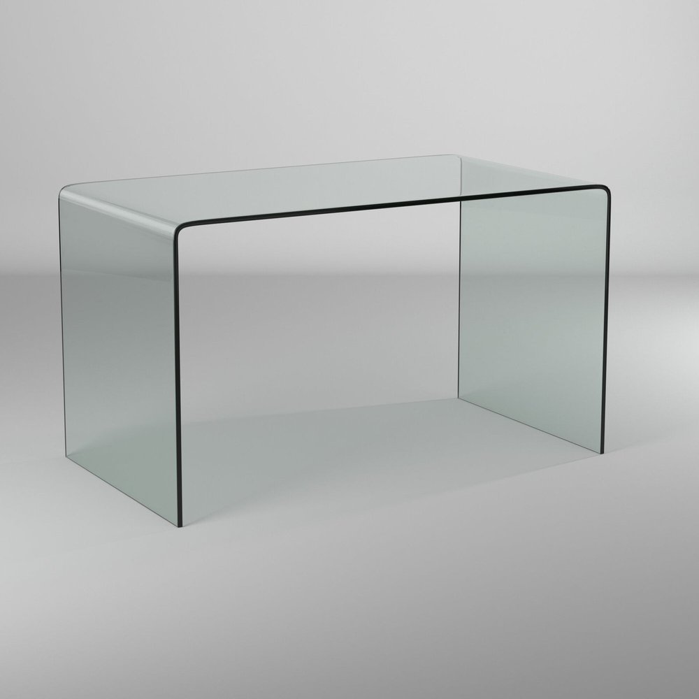 50" Clear Glass Computer Desk