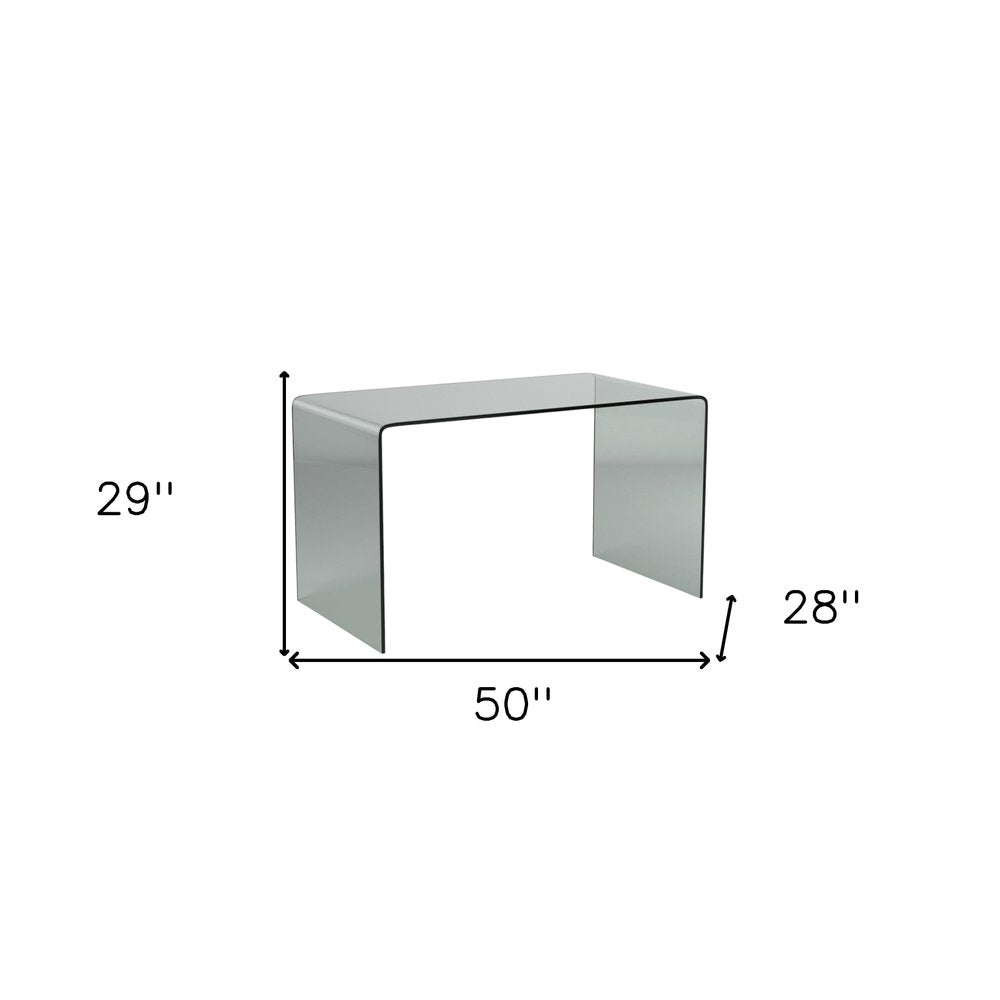 50" Clear Glass Computer Desk