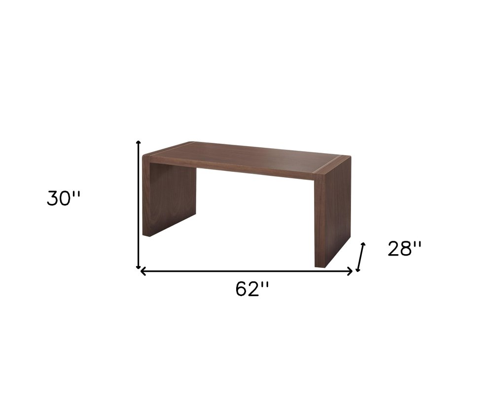 62" Brown Wood Computer Desk