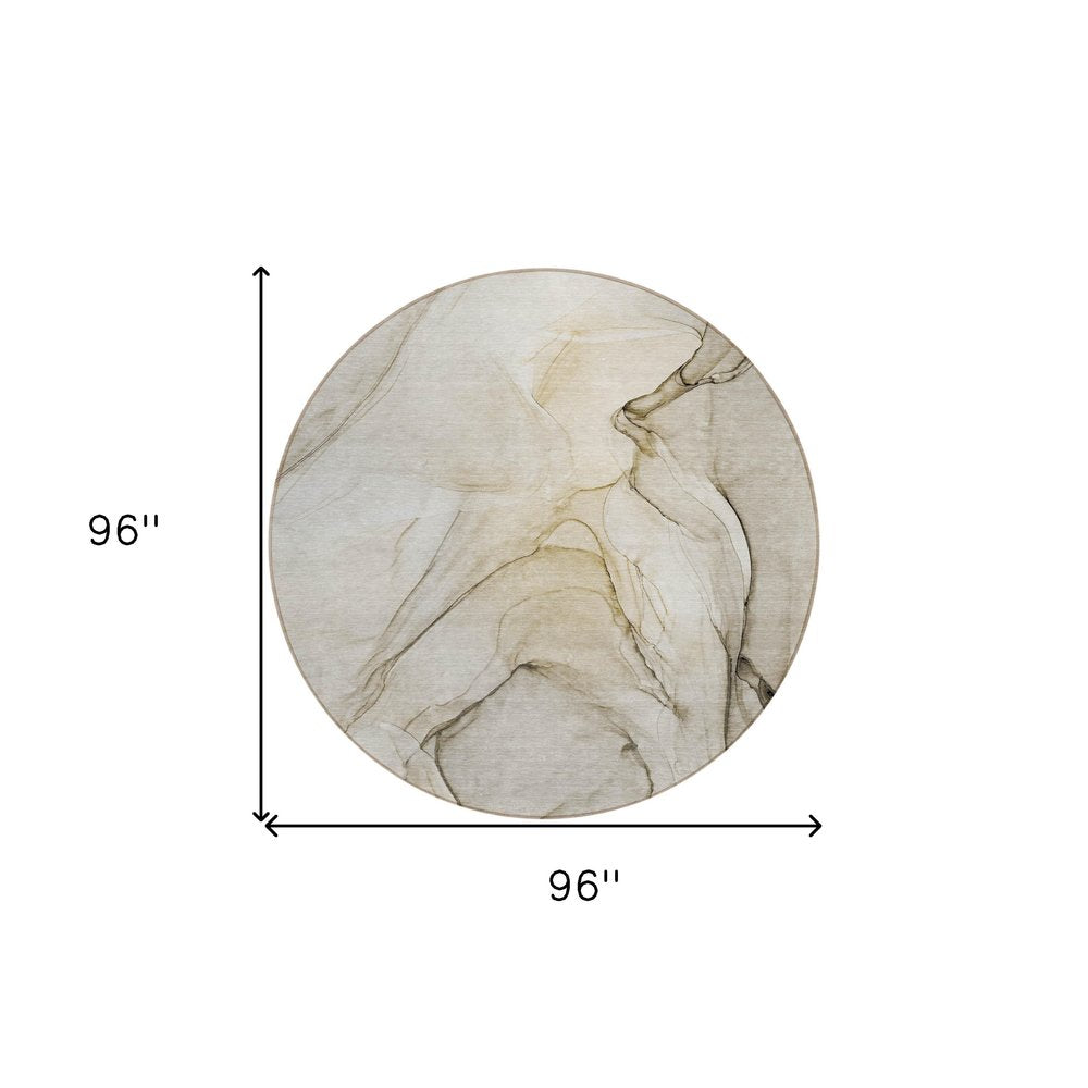 2' X 3' Beige and Gray Abstract Washable Non Skid Indoor Outdoor Area Rug