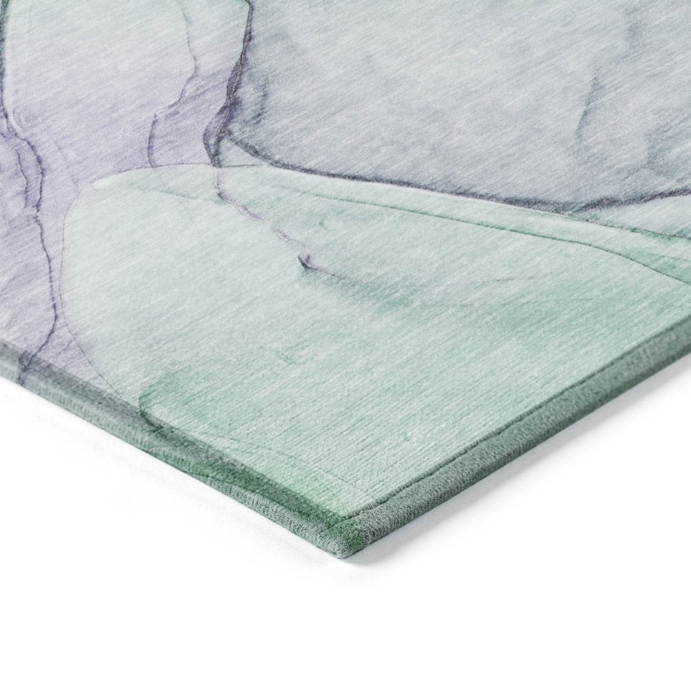 8' Runner Beige and Gray Abstract Washable Non Skid Indoor Outdoor Runner Rug