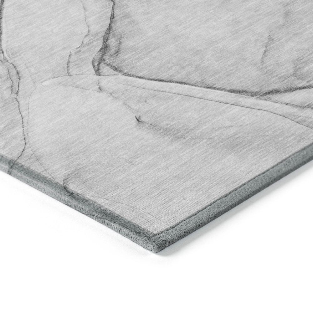 8' Runner Beige and Gray Abstract Washable Non Skid Indoor Outdoor Runner Rug