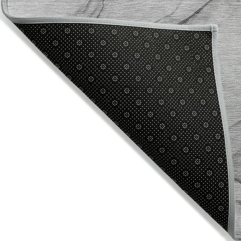 2' X 3' Gray Abstract Washable Non Skid Indoor Outdoor Area Rug
