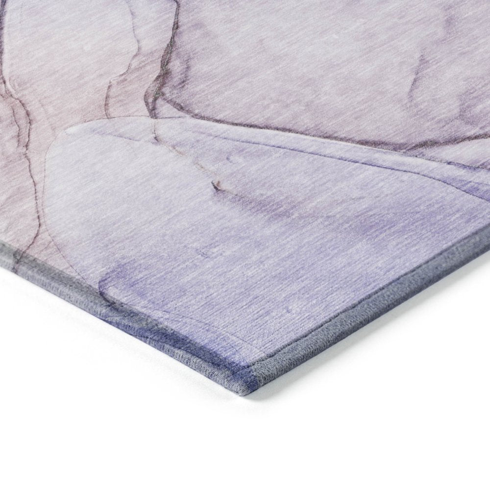 8' Runner Beige and Gray Abstract Washable Non Skid Indoor Outdoor Runner Rug